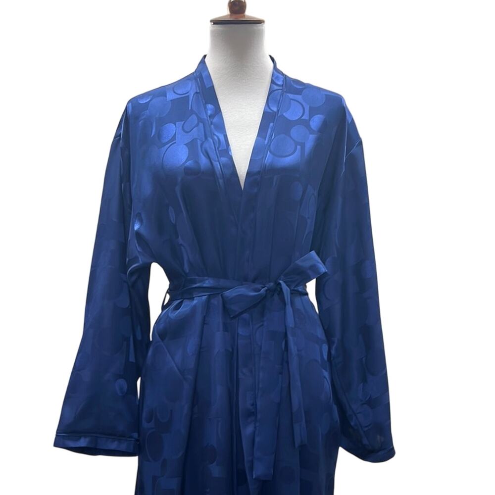 Oscar de la Renta Midnight Blue Robe - Picture 2 of 6